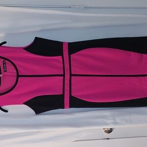 7th Avenue New York City pink and black colorblock sleeveless dress. Size 12